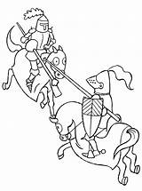 Coloring Knights Pages Knight Ridders Paard Twee Vechtende Clipart Te Tekening Kleurplaat Ridder Picgifs Kasteel Dragon sketch template
