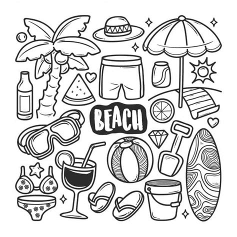 summer aesthetic drawing coloring page  print  color