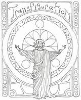 Transfiguration Coloring Jesus Colouring Pages Popular Choose Board sketch template