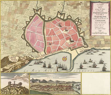 kaart van barcelona kaarten oude kaarten stadsgezicht