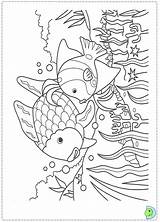Coloring Fish Rainbow Dinokids Close sketch template