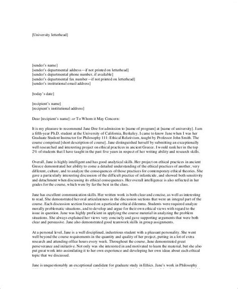 sample academic recommendation letterin ms word