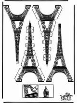 Eiffel Torre Papercraft Cardboard Funnycoloring Eifel sketch template