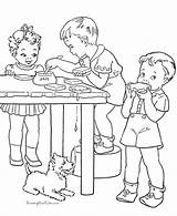 Pages Kids Coloring Food Printable Colouring Eating Color Cooking Print Clipart Vintage Kid Animal Children Clip Outline Sheets Printables Arts sketch template