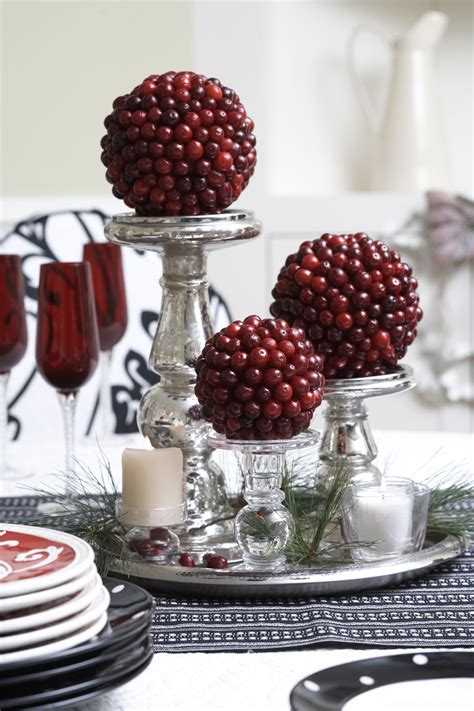 cranberry balls christmas table settings holiday dining