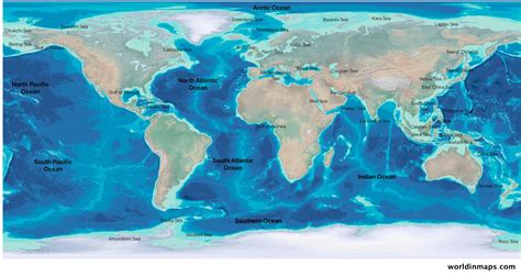 world oceans map world  maps