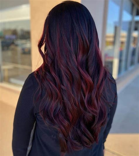 top  black hair  burgundy streaks  exclusive burgundy hair color ideas