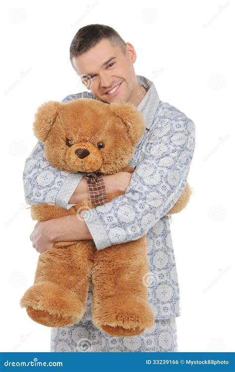man  teddy bear stock photo image  clothing full