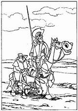 Quijote Mancha Quixote Sancho Paper Panza Manchas Tve Pesquisa Compensa sketch template