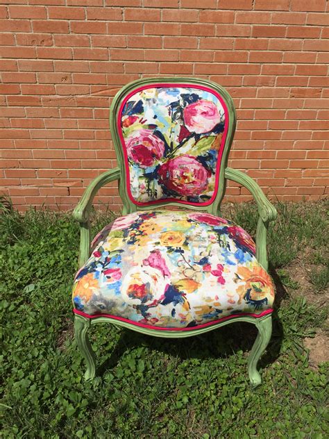 floral upholstered chair vintage chairs queen anne chair floral chair