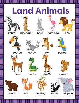 land animals esl newcomer activities  spatial learners tpt