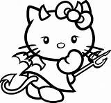 Kitty Hello Coloring Pages Bad Evil Visit sketch template