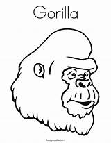 Coloring Gorilla Pages Ape Face Drawing Cute Cartoon Cursive Baby Head Cliparts Printable Silverback Noodle Clipart Getcolorings Twistynoodle Print Finish sketch template