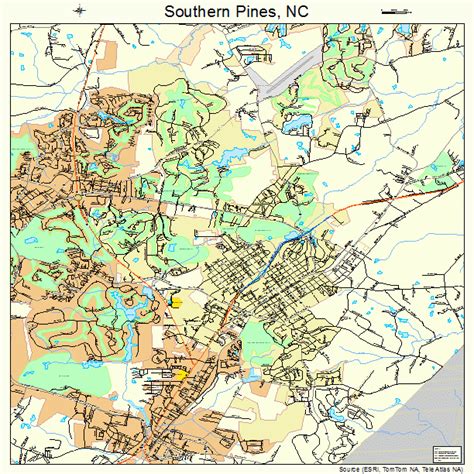southern pines north carolina street map