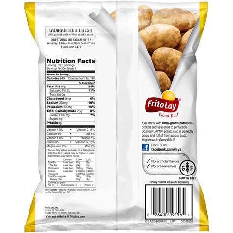 nutrition facts  lay  potato chips blog dandk