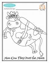 Coloring Pages Cow Moon Over Printable Moo Kids Jumped Book Jump Books Categories Crafts Garfield Template sketch template