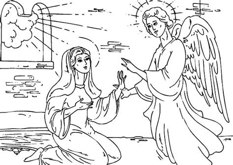 angel telling mary coloring pages coloring pages