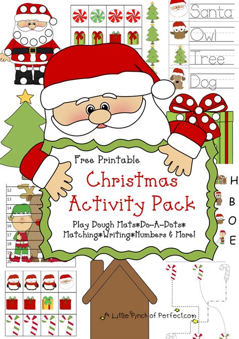 christmas printable pack learning activities  kids