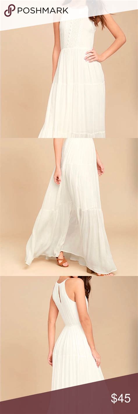 Lulu’s White Embroidered Maxi Dress Embroidered Maxi