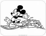 Mickey Coloring Pages Mouse Surfing Disney Disneyclips Funstuff sketch template
