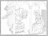 Annunciation Coloring Beautiful sketch template
