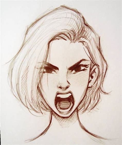 anime face angry draw sketches drawing sketches art drawings