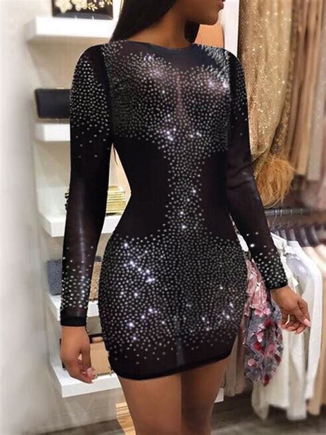 Glittering Sequins Bodycon Mini Dress Online Discover Hottest Trend