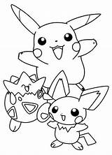 Pokemon Togepi Coloring Pages Pikachu Pichu Sheet sketch template