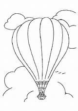 Balloon Air Coloring Hot Pages Fly High Flying Simple Sky Coloringsky sketch template