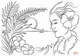 Hawaii Coloring Pages Printable Beautiful Hawaiian Flower Colouring Aloha Flowers Sheets Themed Clipart Girls Hair Drawing Games Print Crafts sketch template