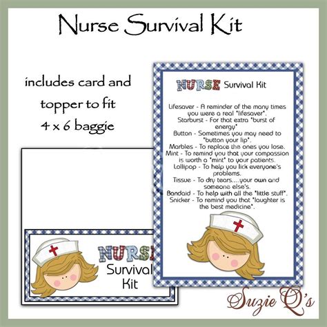 nurse survival kit includes topper  card  suzieqscrafts