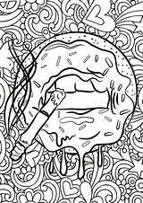 Trippy Stoner Colouring Mushroom Doodle Doodles Mushrooms sketch template