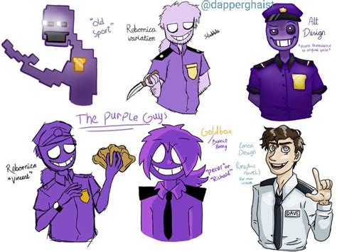 Vincent Fnaf Dave Miller Fnaf 1 William Afton Fnaf Drawings Purple