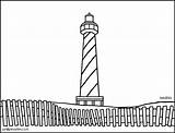 Lighthouse Hatteras Cape Coloring Carolina North Pages Clipart Template Clip States Locations Famous sketch template