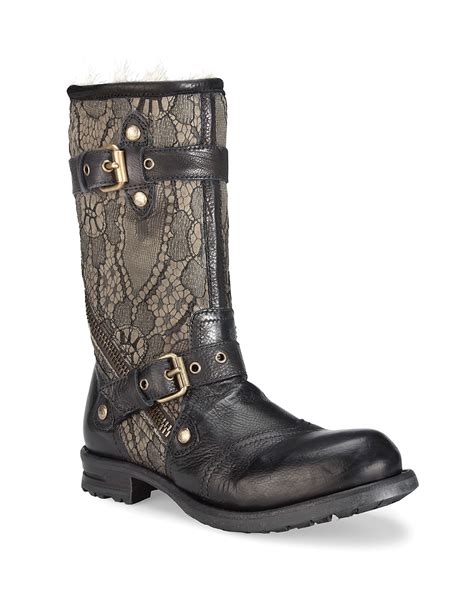 ugg collection flat buckle boots adela bloomingdales