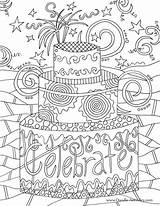 Coloring Birthday Pages Happy Adult Doodle Adults Sheets Cake Alley Colouring Printable Celebrate Choose Board Color Mandala Cards Kids Gifts sketch template