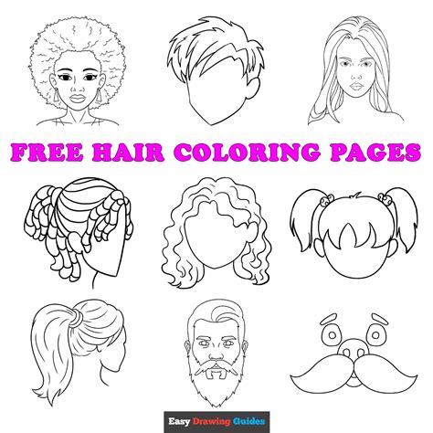 printable hair coloring pages  kids