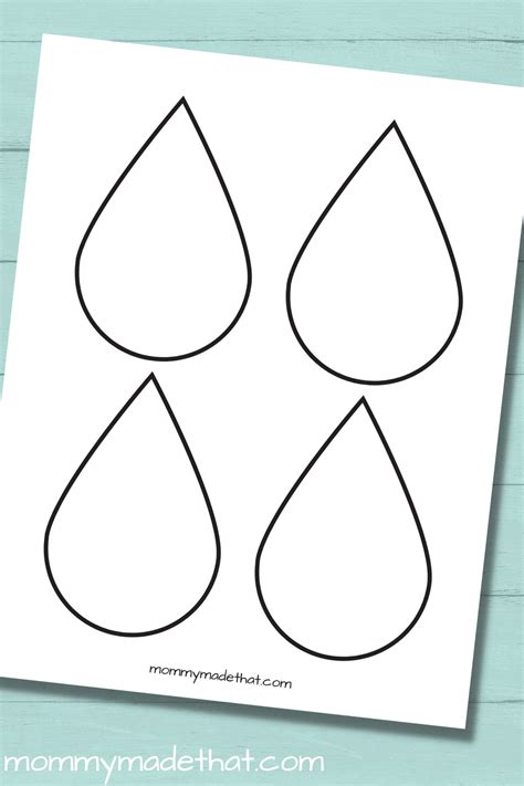 raindrop templates  printables   sizes