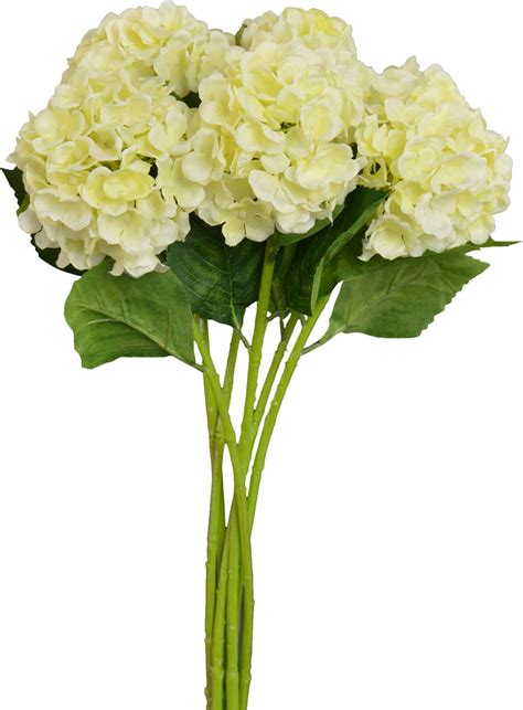 artificial long single stem hydrangea flower in white 55cm bunch of