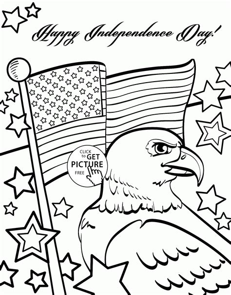 independence day    july coloring page  kids coloring pages