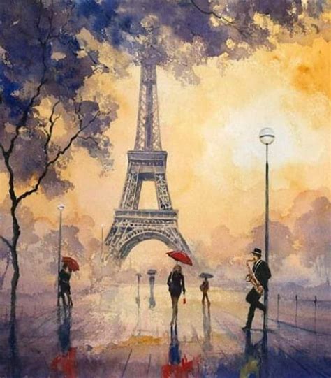 paris art paris painting paris artwork eiffel tower painting