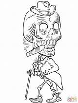 Skelett Toten Scary Supercoloring Skelet Muertos Esqueleto Kinderbilder Poncho Ganzes sketch template