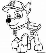 Coloring Patrol Rocky Happy Paw Pages Printable sketch template