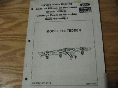 holland  tedder parts catalog manual