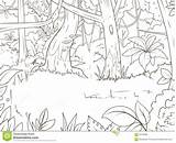 Floresta Colorare Livro Vetor Foret Foresta Bande Vecteur Disegni Lacocinadenova Forêt Aimable Dessinée Jungle sketch template