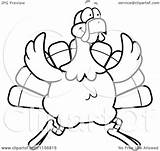 Turkey Bird Clipart Cartoon Run Coloring Cory Thoman Outlined Vector Collc0121 Royalty sketch template