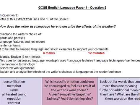 language paper  question   answer aqa gcse language paper