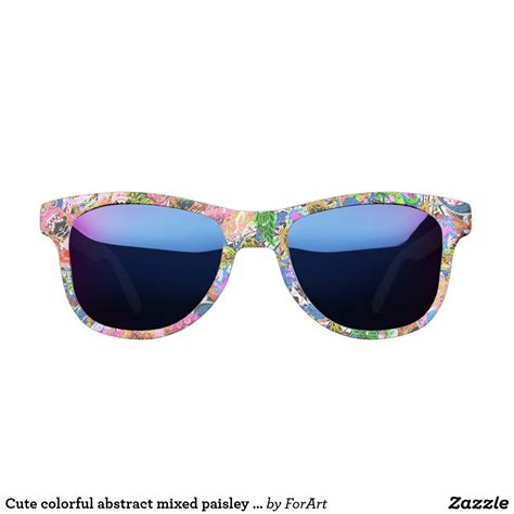 Cute Colorful Abstract Mixed Paisley Flowers Sunglasses Flower
