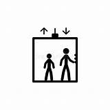 Ascensore Icona Interfaccia Universale Glifo Vettore Utente Elevator Ux sketch template