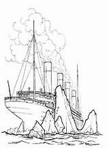 Titanic Kleurplaten Ijsberg Vaart sketch template